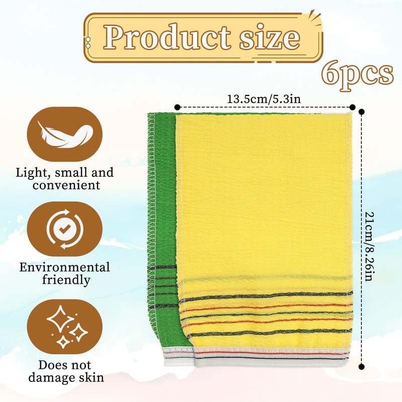 [Australia] - cobee Exfoliating Gloves, Pack of 6 Exfoliating Gloves Washcloths Double-Sided Scrubbing Washcloths Reusable Exfoliating Gloves Korean Exfoliating Body Exfoliating Bath Towels for Shower 
