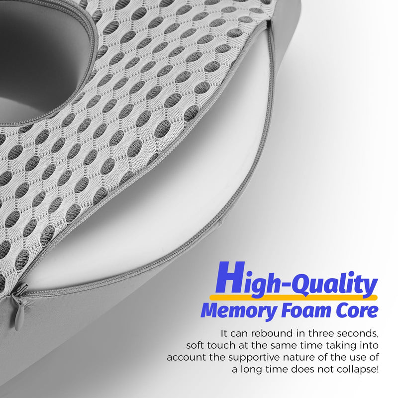 [Australia] - Ear Piercing Pillow for Side Sleepers with Ear Hole for CNH, Ear Pain Relief and Pressure Sores, Memory Foam Contoured Design Side Sleeping Pillow, Breathable Cotton Blend(Charcoal Grey) 