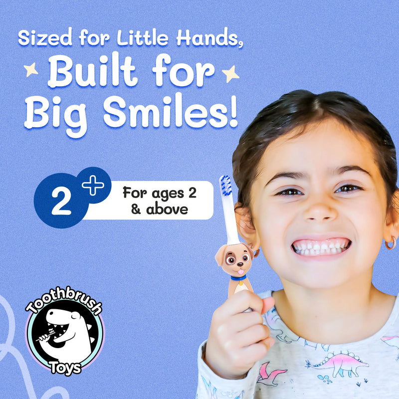 [Australia] - Kids Soft Bristle Puppy Toothbrush for Ages 2+, Gentle and Cute Toothbrush for Children with Replaceable Brush Head, Ergonomic Handle Kids Brush for Teeth Care Ideal for Toddlers, Puppy Design 