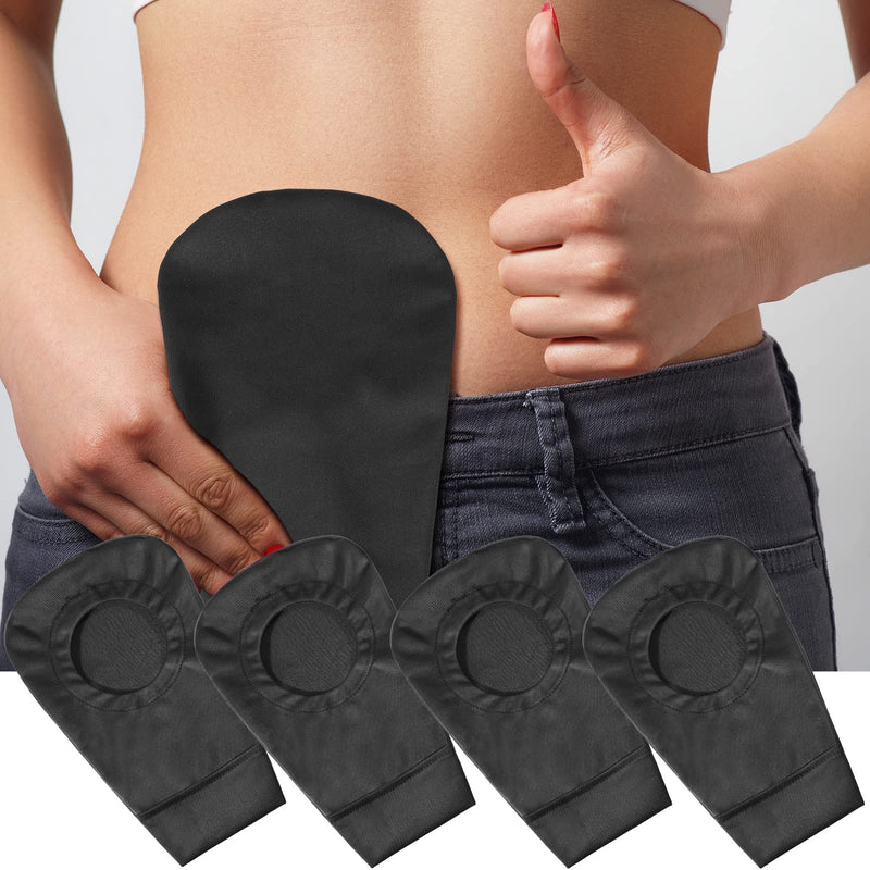 [Australia] - 4 Pcs Black Ostomy Bag Cover Ostomy Pouch Cover Odor Control Stretchy Bag Cover Washable Pouch Liner for Women Men Lightweight Care Protector Protective Bag (2.8 Inch Diameter) 2.8 Inch Diameter 