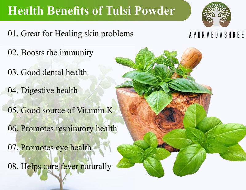 [Australia] - Tulsi Powder Holy Basil Powder 100 Gm | Ocimum Sanctum | Tulsi Leaves Powder | Tulsi Leaf | Vegan | Non GMO | Gluten Free 