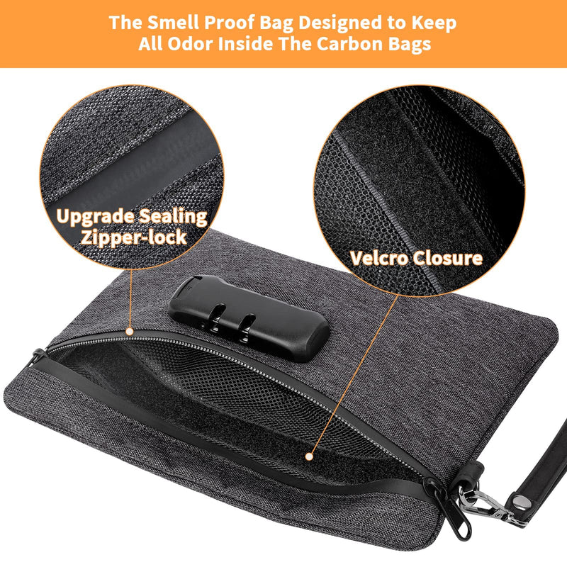 [Australia] - Smell Proof Bag, Dog-Tested Smell Proof Containers with Lock, Smell Proof Stash Bag, Money Safe Organizer, Odor Proof Case Storage Bags for Your Accessories, Smell Proof Pouch Gifts BLack 