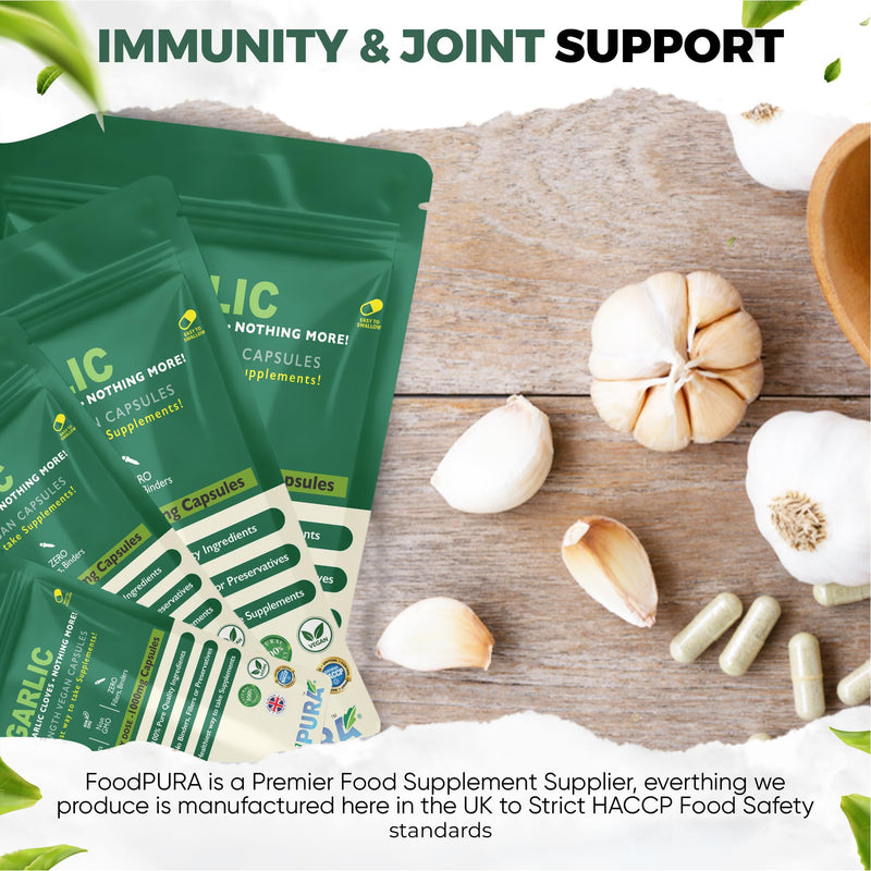 365 X Pure Garlic Capsules Recommended Daily Strength 1000mg - Capsules are The SAFEST Way to take Any Supplement! HACCP Certified, Manufactured in The UK. 365 count (Pack of 1)