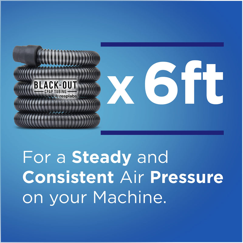 [Australia] - resplabs CPAP Hose Compatible with Most CPAP and BiPAP Machines - 6 Foot Standard 22mm Tubing, Black-Out (Pack of 1) 6 Foot (Pack of 1) 