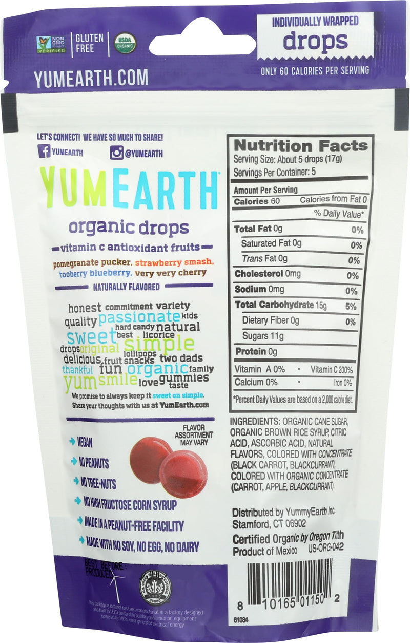 Yummy Earth Organic Vitamin C Drops Antioxifruits, 3.3 Ounce