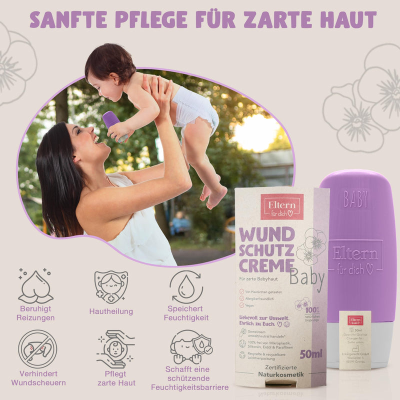 [Australia] - Parents for you Premium Baby Wound Protection Cream 50ml for delicate baby skin | Baby wound protection with valuable organic oils | Allergy friendly & vegan 