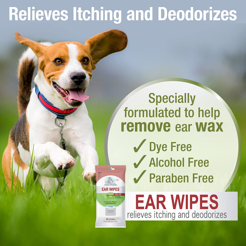 Four Paws Healthy Promise Grooming Soothing Pet Ear Cleaning Wipes, Odor Reducing & Itch Relief, 35 Count - PawsPlanet Australia
