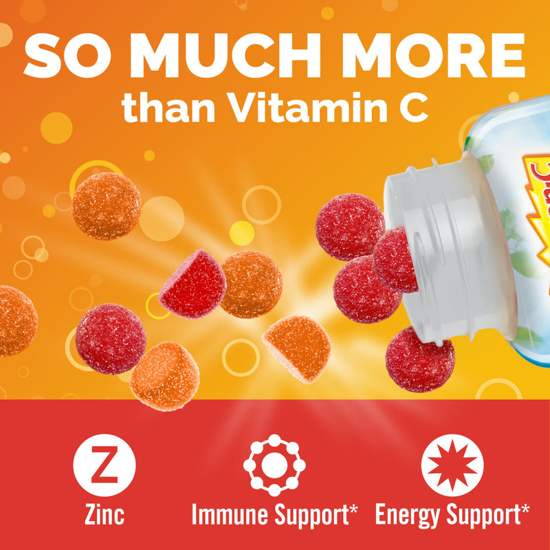[Australia] - Emergen-C 750mg Vitamin C Gummies for Adults, Immunity Gummies with B Vitamins, Gluten Free, Orange, Tangerine and Raspberry Flavors - 45 Count 