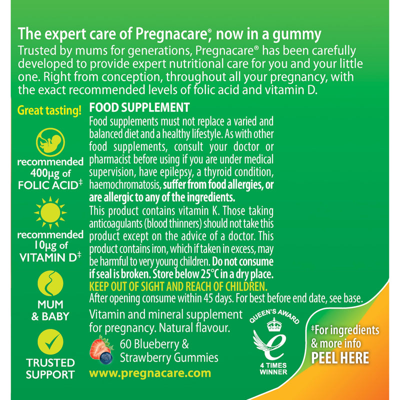 Pregnacare Gummies Multivitamin and Supplements During Pregnancy Gummies Vitamin D 1000IU Gummies, 50-Day Supply 60 count (Pack of 1)