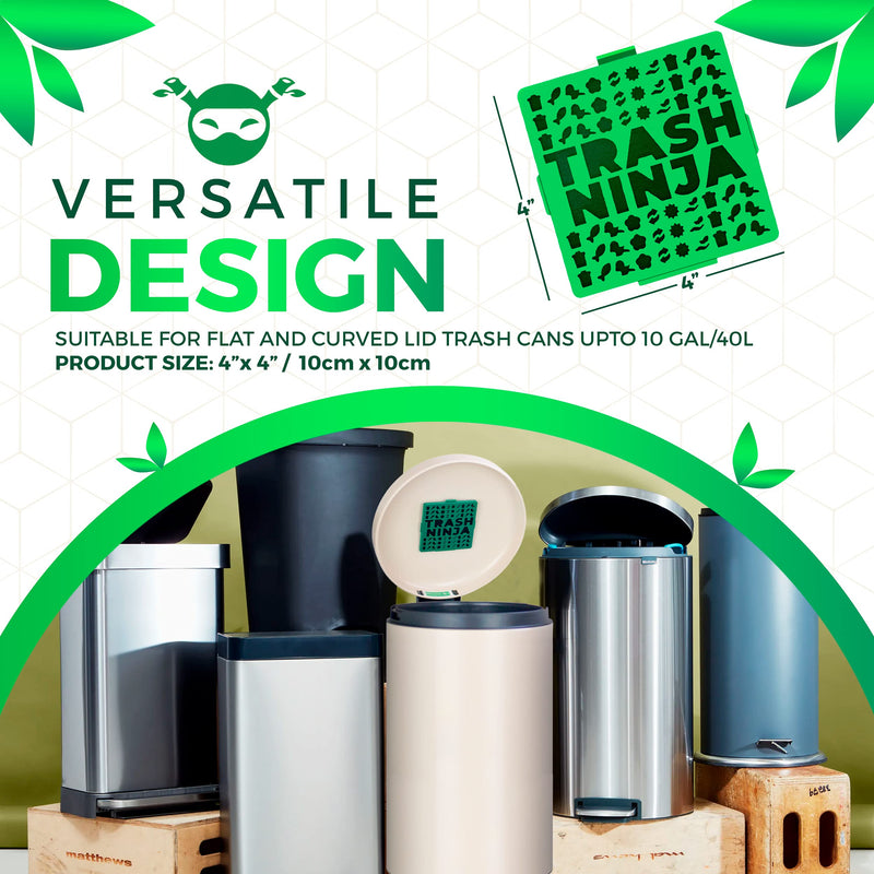 [Australia] - Trash Ninja Trash Can Deodorizer and Odor Eliminator (2 Pack) for Indoor Trash Cans Up to 10 Gallons, Made with Natural Activated Carbon - Lasts Up to 3 Months - Garbage Can Deodorizer to Control Odor 