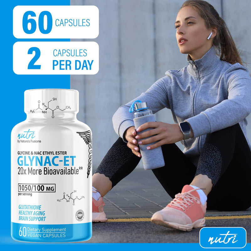 [Australia] - GlyNAC-ET NAC Supplement N-Acetyl Cysteine Ethyl Ester - 20x More Bioavailable Than GlyNAC Supplement - Glycine & N-acetylcysteine Ethyl Ester Anti Aging Supplement, Boost Glutathione 2 Pack 120 Count 