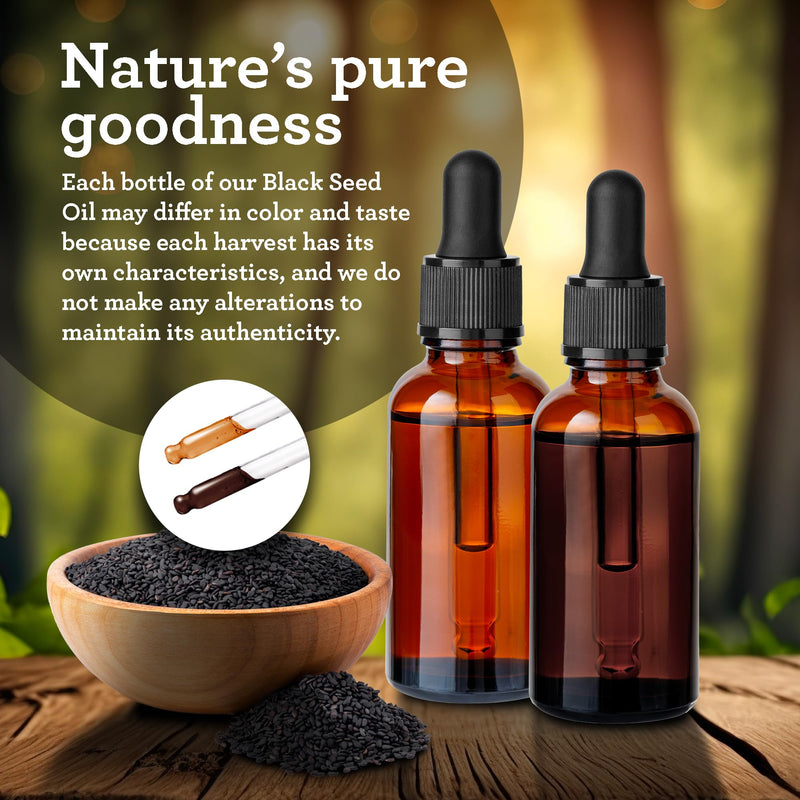 [Australia] - GuruNanda Black Seed Oil, Cold-Pressed Nigella Sativa - Rich in Vitamin D3 5000 Units, K2 & E, High Thymoquinone | Potent Antioxidant for Immune Support, Non-GMO, 2 Fl.oz 
