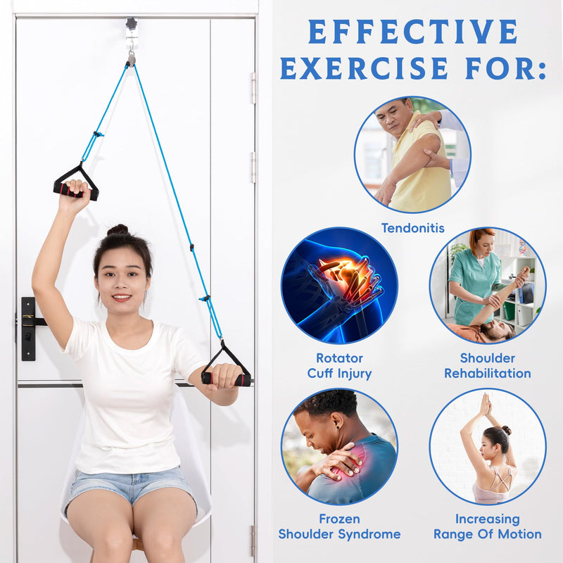 [Australia] - Fanwer Shoulder Pulley for Physical Therapy - Shoulder Exercise Pulley With Fixed Metal Bracket - Shoulder Pulley Over the Door - Pulleys for Shoulder Rehab -- Exercise Pulleys for Shoulders Doorway Arm Pulleys for Shoulder Injury 