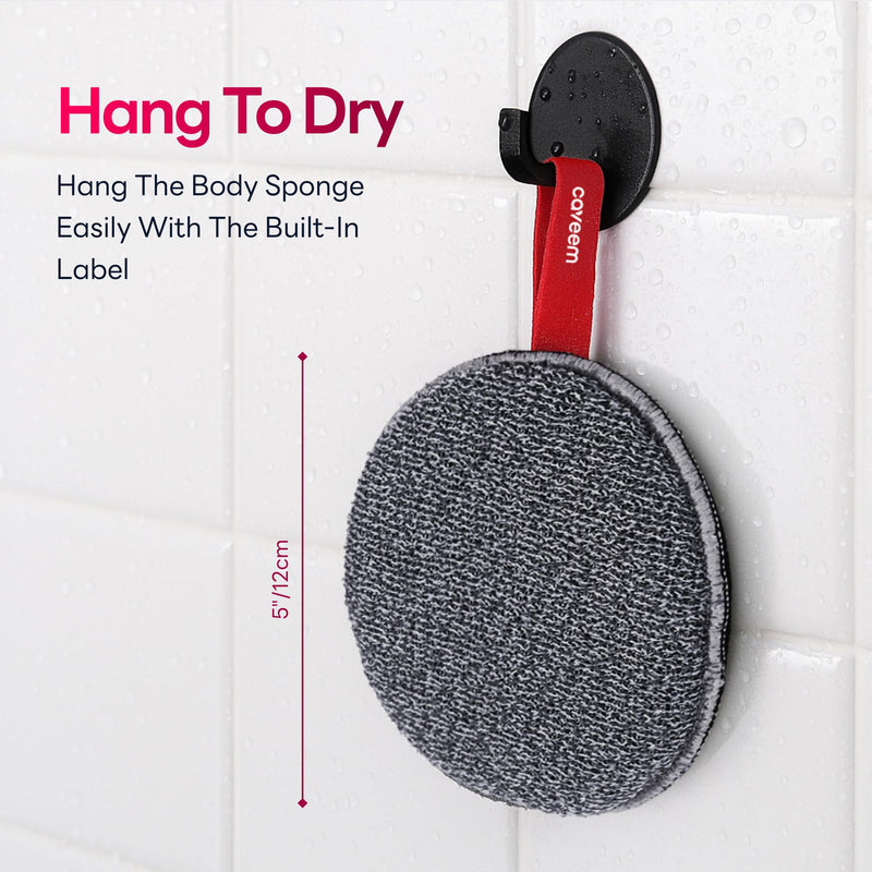 [Australia] - Exfoliating Body Scrubber, Bath and Body Scrub Buffer, Body Exfoliator for Remove Dead Skin, Gentle and Rough Lightweight Sponge for Shower (2 Pack) Round and Dual-Sided Exfoliation 