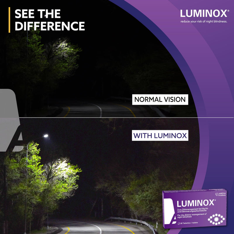 [Australia] - Luminox® AGEPHA 30 eye vitamins Improve night vision, eyes and eyesight with ginkgo, guarana, chokeberry, bilberry against poor eyesight and night blindness 