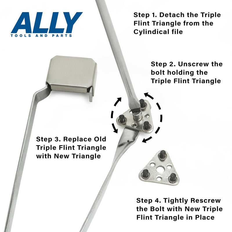 [Australia] - Ally Tools 12 PC Triple Flint Replacements Compatible with All Triple Flint Strikers - Long Lasting Flints 