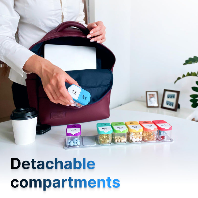 [Australia] - Extra Large Weekly Pill Organizer - XL Daily Pill Box - 7 Day Am Pm Jumbo Pill Case/Container for Supplements Big Pill Holder Twice A Day Oversized Daily Medicine Organizer for Vitamins Rainbow 