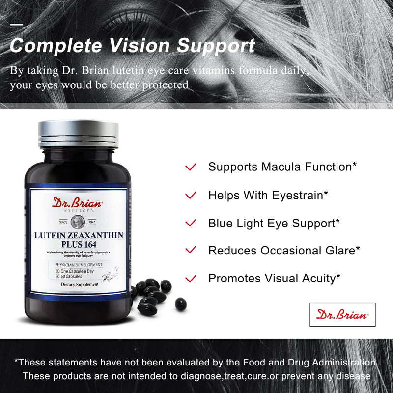 [Australia] - Dr. Brian Eye Vitamins Lutein & Zeaxanthin Capsule Lutein Supplement with Lutein 16mg Zeaxanthin 4mg Astaxanthin 5mg Vitamin A 2333iu Vitamin E 9iu for Dry Eyes Vision Health 
