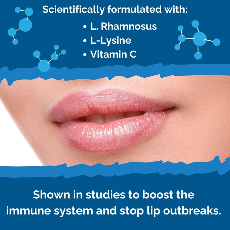 [Australia] - Cold Sore Treatment for Lips - Lysine Supercharged with Acidophilus Probiotic & Lactobacillus Rhamnosus + Vitamin C for Lip and Skin Health - Immune Support for Effective Prevention and Clear Skin 60 Count (Pack of 1) 
