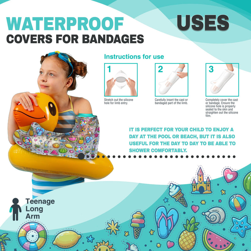 [Australia] - DOJA Barcelona | Plaster protection waterproof arm child | 392x535mm| Shower protection PVC plaster protection with silicone closure | Waterproof arm protector for plaster casts | Waterproof for shower or swimming pool 