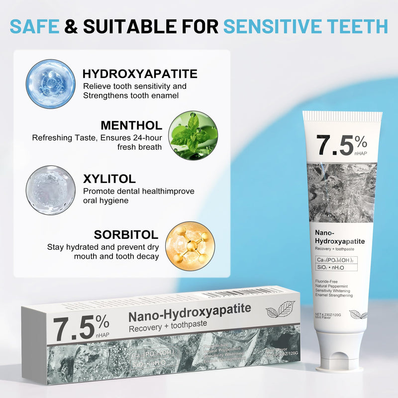 [Australia] - Hydroxyapatite Toothpaste for Advanced Enamel Protection, Fluoride-Free Nano Hydroxyapatite Toothpaste, Gentle and Effective Formula, Fresh Breath, Suitable for Sensitive Teeth 3 Pack 