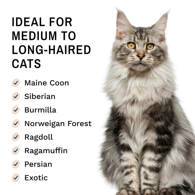 [Australia] - Eye Envy ProGlide Deshedding and Detangling Comb for Long-Haired Cats | Remove Undercoat, Excess Hair, Tangles & Knots | 6" Dual-Tooth Comb with Rounded Pins 