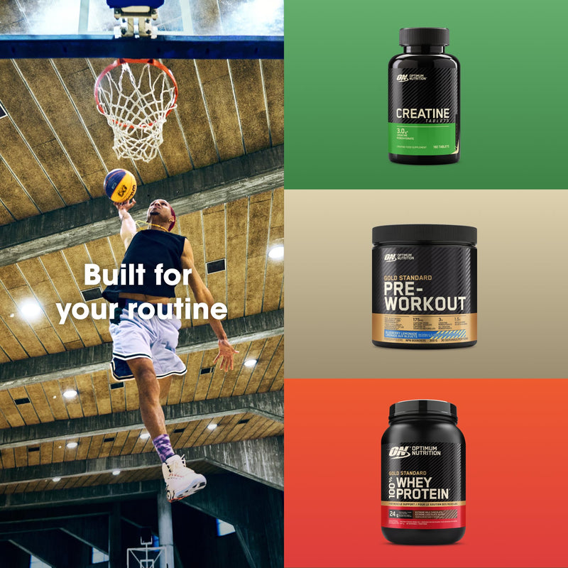 Optimum Nutrition Creatine Tablets, 3 g of Creatine Monohydrate per Serving, Unflavoured, Supplement to Support Performance During High‑Intensity Training, 180 Tablets, 60 Servings