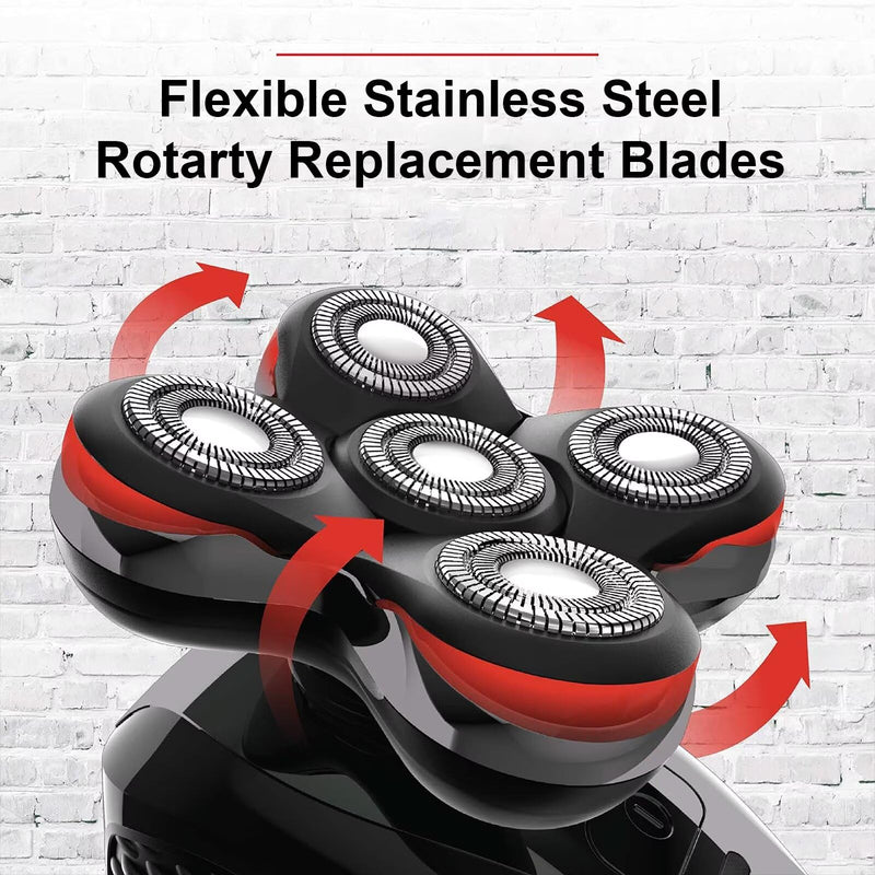 [Australia] - 3 Pack Shaver Replacement Blades for Fre*bi*d Bald Men Head Shaver Kit, 5 Blades Head Shaver Replacement Heads,Head and Face Electric Razor Shaver Heads 3 Pack(3 Brush) 