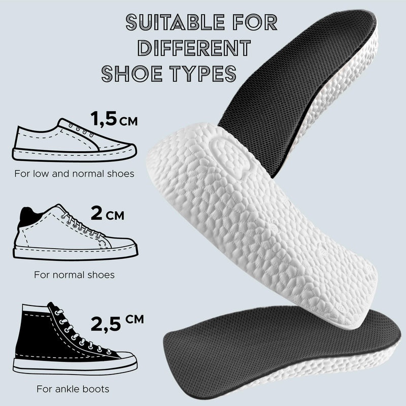 [Australia] - SULPO shoe insoles increase - height increase insoles - insoles for men's heel increase - increase heel cushion - height increase insoles - heel pads - heel wedge - anti-slip - 2cm 2 cm black 