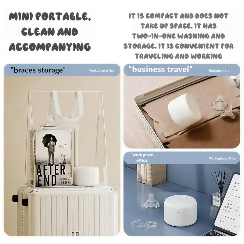 Three Modes Denture Cleaner Machine for Invisalign Cleaner,50kHz Ultrasonic Retainer Cleaner Machine，200ML Mouth Guard Cleaner,For Dentures,Mouth Guards,Braces,Aligners,Toothbrush,Jewelry