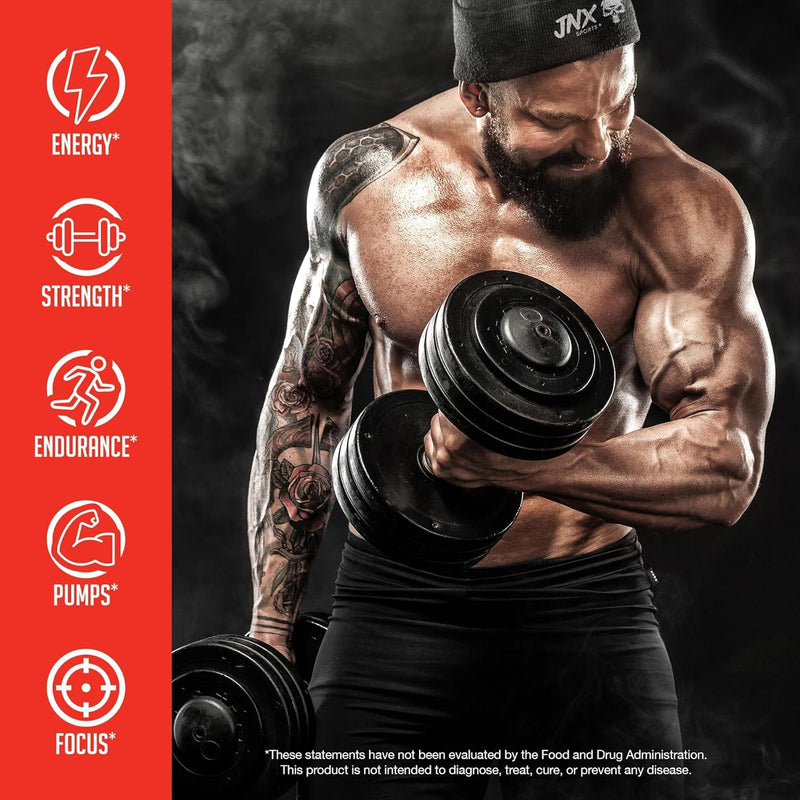 JNX The Curse! Pre Workout Powder - Orange Mango 50 Servings | Preworkout: Boost Strength, Energy + Focus for Men & Women | Caffeine, Beta-Alanine, Creatine & L-Citrulline (250 g, Orange Mango) 250 g