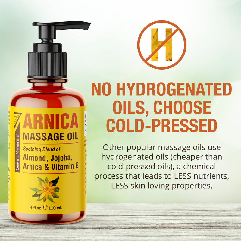 [Australia] - Seven Minerals Arnica Sore Muscle Massage Oil for Massage Therapy - 4 oz - Ideal for Professional or at-Home Body Massage. 4 Fl Oz (Pack of 1) 