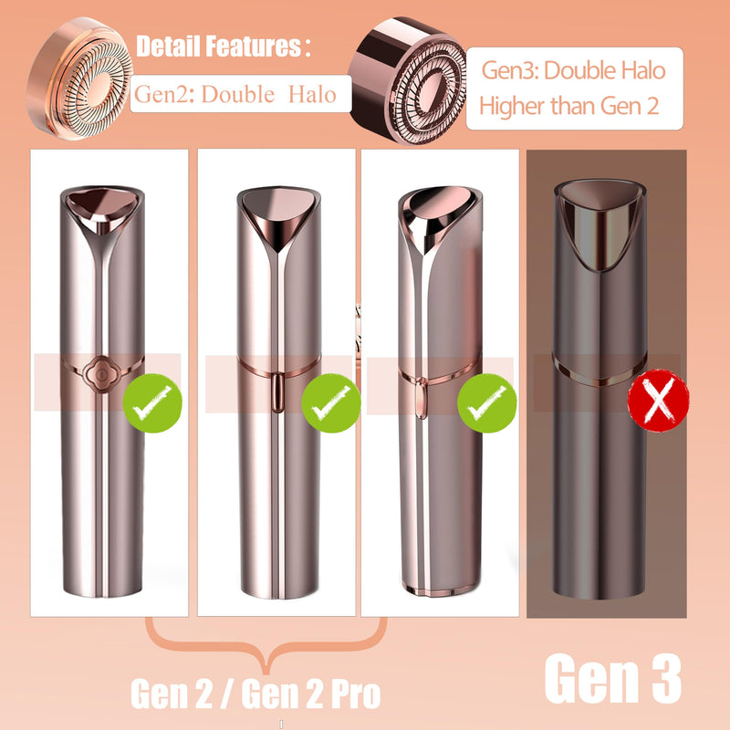 [Australia] - Replacement Heads for Flawless Facial Hair Remover, Replacement Blades for Finishing Touch Flawless Hair Removal Gen 2, 6 Count 18k Gold Heads with Storage Bag Rosegold-6pcs 