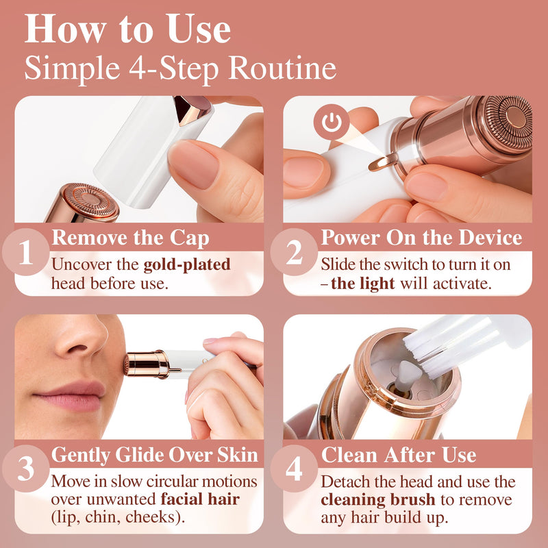 [Australia] - Facial Hair Removal for Women | Upper Lip Mustache Remover Device Face Shaver Woman Chin Peach Fuzz Electric Trimmer Dermaplane Female Razor Ladies Tweezers Lady Epilator Girls by VISOFO (White) White 