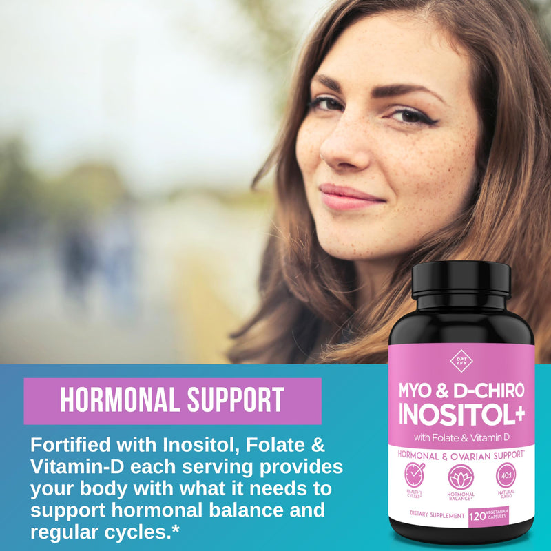 Premium Inositol Supplement Bundle - Myo-Inositol and D-Chiro Inositol Plus Folate and Vitamin D - Capsule & Powder - Hormone Balance & Healthy Ovarian Support for Women - Vitamin B8 - 60 Day Supply