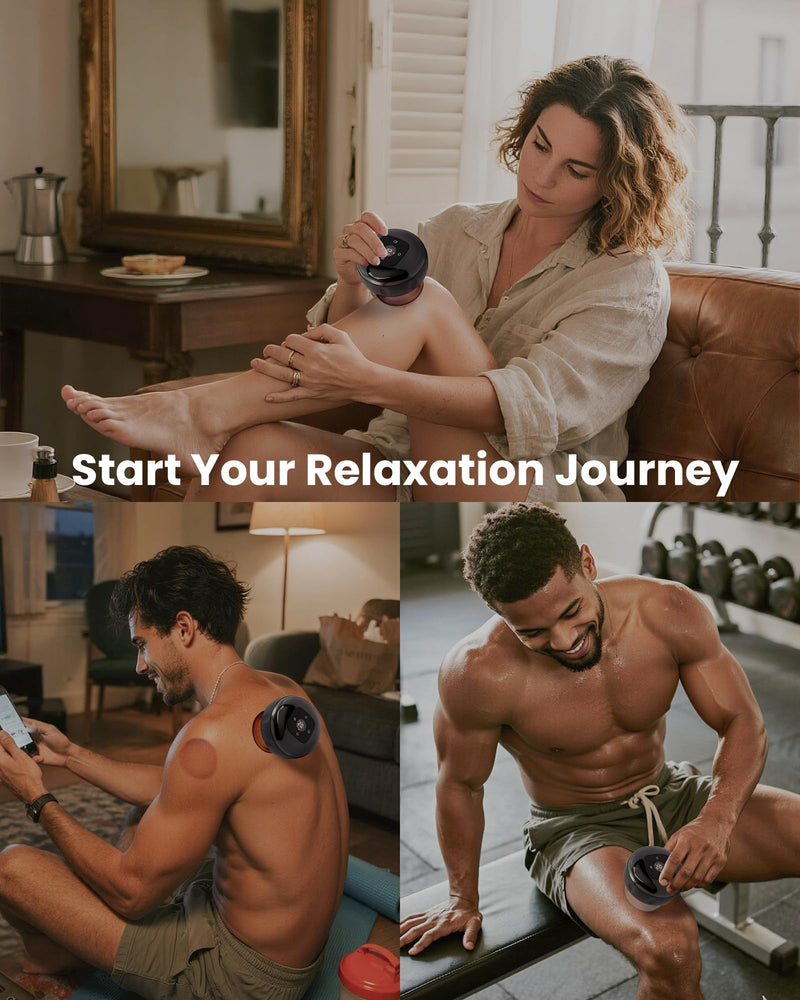 UOTT Smart Cupping Therapy Massager for Muscle Soreness, Pain Relief | 20 Levels Heat & Suction, 6-in-1 Smart Dynamic Cupping Set, Massage Device for Back Shoulder, Fitness Office Workers Home Use Black