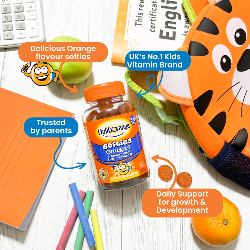 Seven Seas Haliborange Multivitamins and Omega-3 Orange Softies 30ct