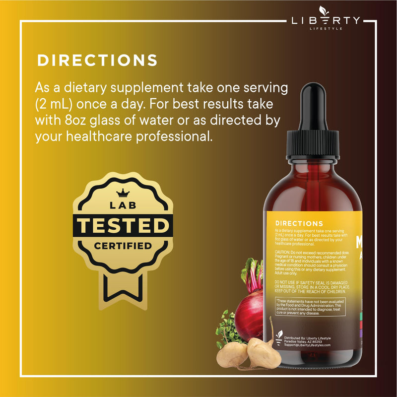 [Australia] - Organic Maca Root Liquid Drops with Ashwagandha, Nettle, Fenugreek, Beet Root and L-Arginine Liquid Multivitamin for Women and Men - 4oz 2 Fl Oz (Pack of 2) 
