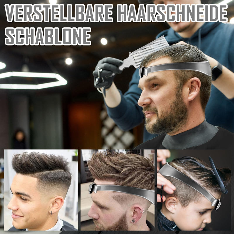 [Australia] - Hair cutting comb transition, pack of 5 hair cutting aid with hairdressing cape, adjustable hair cutting template, fade comb, silicone hair cutting band, hair cutting 