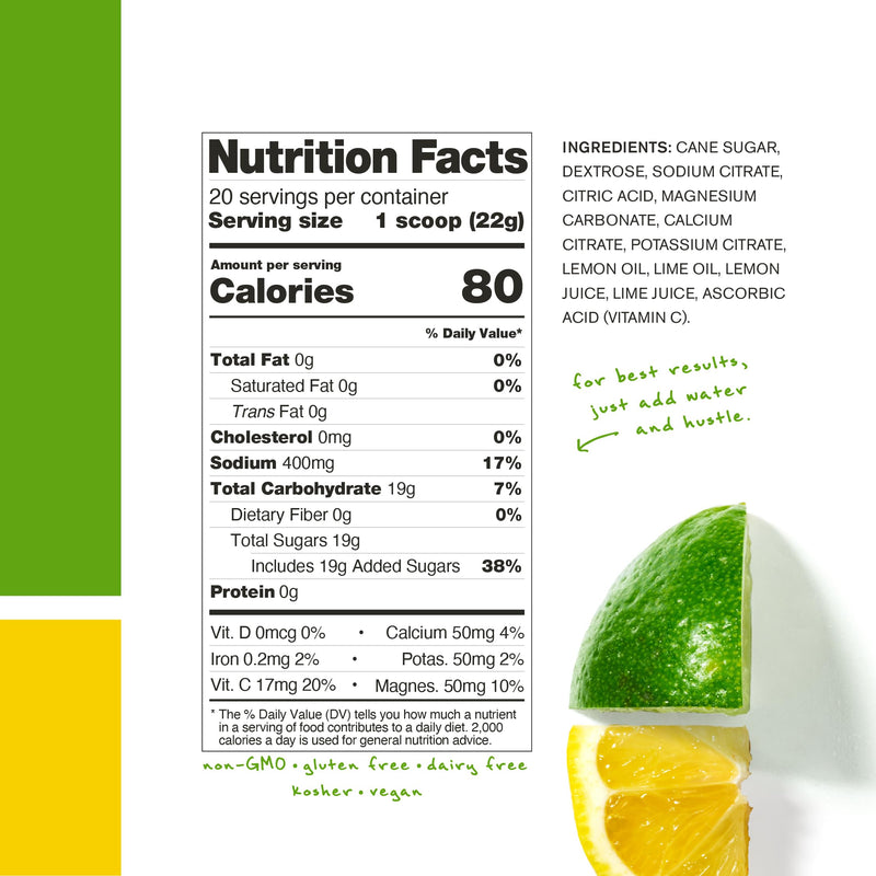 [Australia] - Skratch Labs Hydration Powder | Sport Drink Mix | Electrolytes Powder for Exercise, Endurance, and Performance | Lemon + Lime | 20 Servings | Non-GMO, Vegan, Kosher 20 Servings (Pack of 1) 
