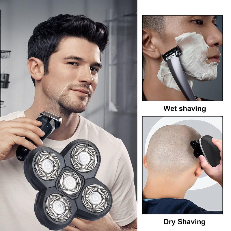 [Australia] - 3 Pack Shaver Replacement Blades for Fre*bi*d Bald Men Head Shaver Kit, 5 Blades Head Shaver Replacement Heads,Head and Face Electric Razor Shaver Heads 3 Pack(3 Brush) 