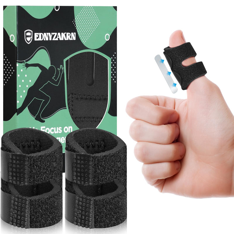 [Australia] - 5Pcs Thumb Splints, Small Finger Brace for Trigger Finger - Broken - Arthritis - Straightening for Index - Middle - Ring - Pinky Black 