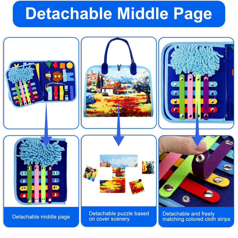 Fidget Blanket for Adults with Dementia, Colourful Sensory Activity Board for Seniors, Alzheimer's Calming & Memory Care Aid
