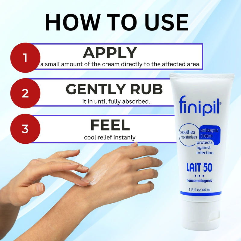 [Australia] - Nufree Finipil Lait 50 – Antiseptic Post-Hair Removal Lotion, Soothes & Protects Skin, Set of 2 Tubes 44 Ml 