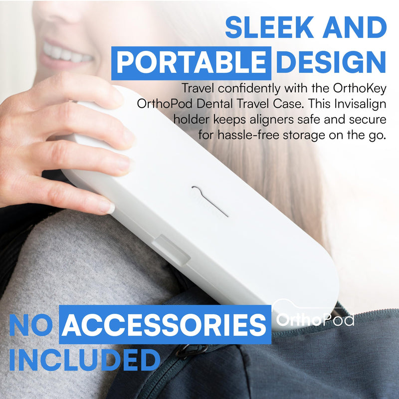 [Australia] - OrthoKey OrthoPod Dental Travel Case - Secure Storage for Aligners, Retainers, and Invisalign - Convenient Toothbrush and Toothpaste Holder - Clear Removable Grabber - Sterile Storage OrthoPodPB 