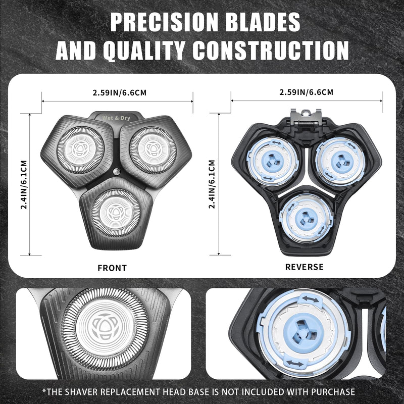 SH71/50 Shaving Heads Compatible with Phili*s Shavers Series S5000 (S5XXX),S7000 (S7XXX) for RQ12/70, RQ12/60, SH60/70, and SH70/70 (grey) grey