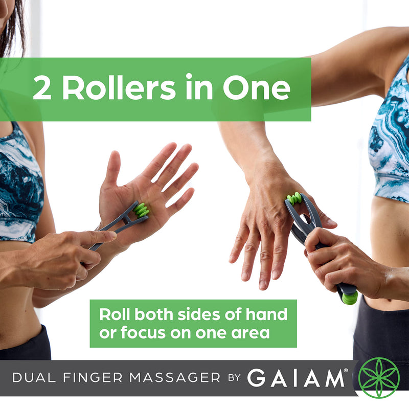 [Australia] - Gaiam Finger Massager Dual-Sided Hand Massage Roller Tool for Circulation, Stress, Arthritis and Hand Pain Relief 