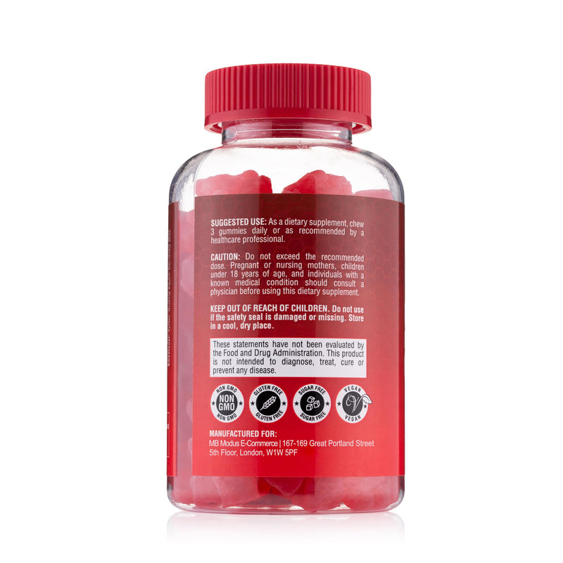 Creatine Monohydrate Gummy Bears - 5000 mg Creatine with BCAAs & L-Carnitine per Dose - for Muscle Building - Sugar Free, Anti-Melt Formula, Vegan, Gluten Free - 30 Servings (90 Count, Strawberry) 90 count (Pack of 1)
