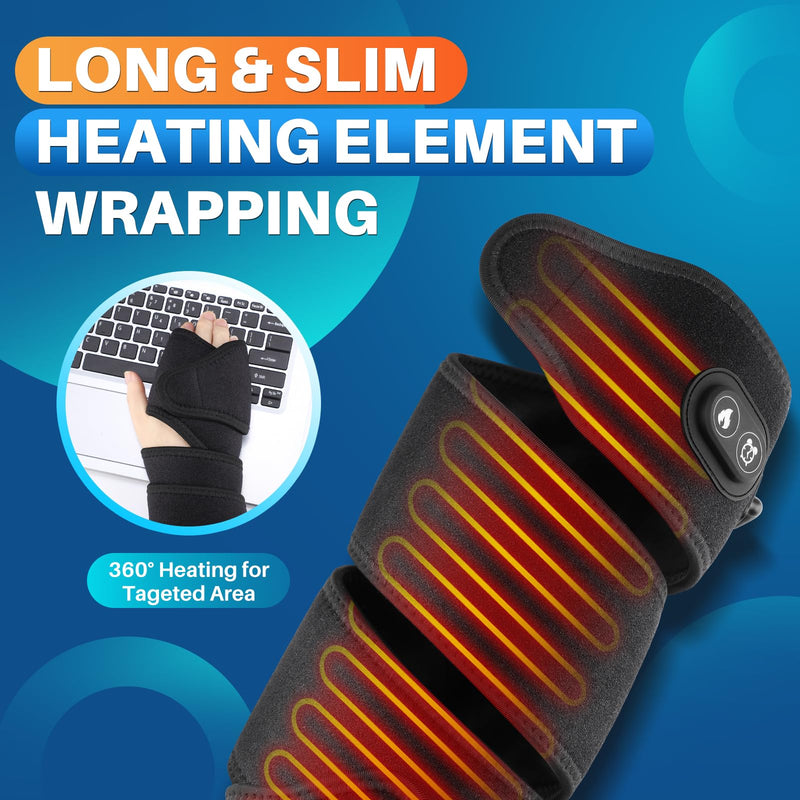 Elbow Heated Pad Wrap for Multiple Body Areas, Flexible Electric Heating Pads for Elbow Arm Wrist Ankle Leg Knee, Fast Heating Body Wrap Heated Brace with 4 Heat Settings, 3 Timing Settings Black