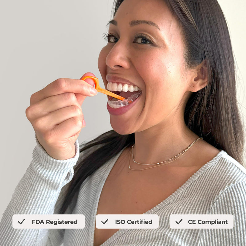 [Australia] - PUL Pack of 3 Reusable Clear Aligner Removal Tool — Compatible with Invisalign, Removable Braces, Retainers, Trays – Easy-to-Use Device Remover, Dental & Oral Hygiene Care Product – Blue, Orange, Pink 